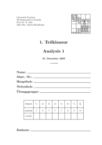 1. Teilklausur mit Lösungen - Leibniz Universität Hannover