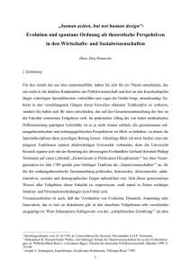 Evolution und spontane Ordnung als theoretische Perspektiven