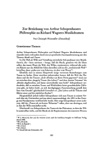 Zur Beziehung von Arthur Schopenhauers Philosophie zuRichard