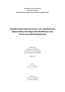 Veränderungen bodenchemischer und –physikalischer