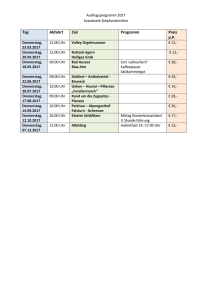 Tag Abfahrt Ziel Programm Preis pP