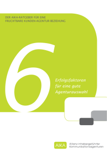 Erfolgsfaktoren f&uuml;r eine gute Agenturauswahl