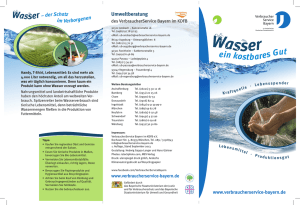 Wasser - ein kostbares Gut - VerbraucherService Bayern