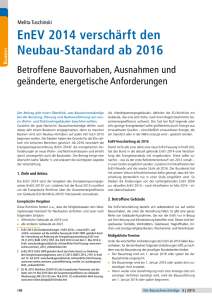 EnEV verschärft den Neubau-Standard ab 2016