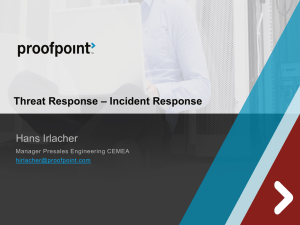 Hans Irlacher Threat Response – Incident Response