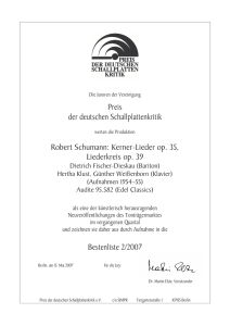 Preis der deutschen Schallplattenkritik Robert Schumann