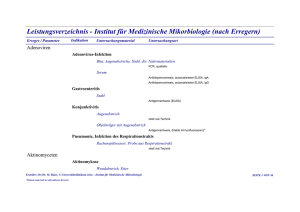 Leistungsverzeichnis - Medizinische Mikrobiologie