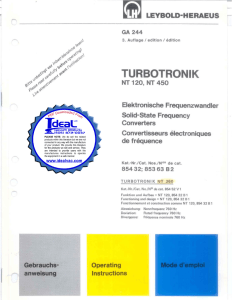 Leybold Turbotronik, NT120, NT450, Solid State Frequency