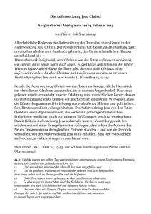 Was verstehen wir unter der Auferstehung Jesu Christi?