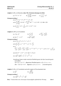 Klassenarbeit Nr. 1