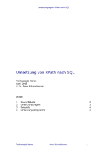 Umsetzung von XPath nach SQL