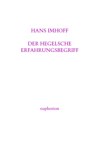 Hegel Erfahrungsbegriff Netz