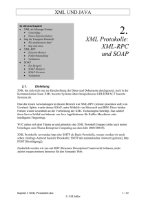 XML Protokolle: XML-RPC und SOAP - Joller-Voss