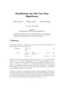 Klassifikation der Min Cost Flow Algorithmen