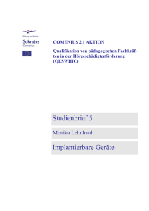 Studienbrief 5 Implantierbare Geräte