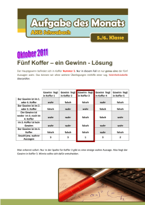 Fünf Koffer – ein Gewinn