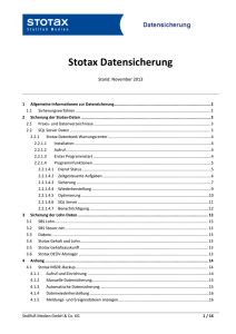 Stotax Datensicherung