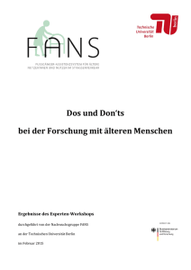 Dos und Don`ts bei der Forschung mit älteren Menschen