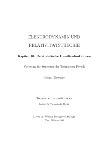 elektrodynamik und relativit¨atstheorie
