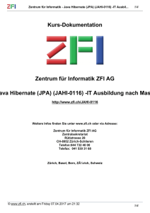 Kurs-Dokumentation Zentrum für Informatik ZFI AG Java Hibernate