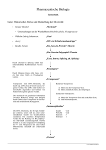 Vorlesung Pharmazeutische Biologie Genetik