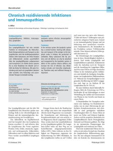 Chronisch rezidivierende Infektionen und Immunopathien