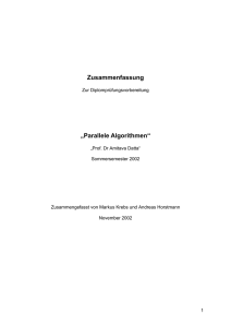 Zusammenfassung „Parallele Algorithmen“