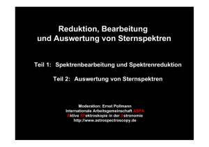 Spektrenbearbeitung und Spektrenreduktion