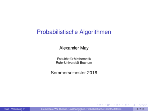 Probabilistische Algorithmen - CITS - Ruhr