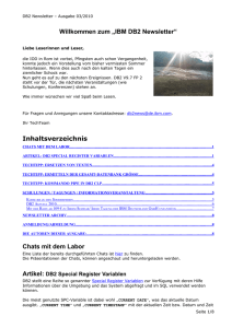 Willkommen zum „IBM DB2 Newsletter“