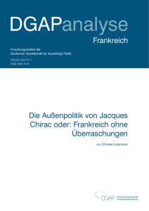 Die Außenpolitik von Jacques Chirac oder: Frankreich ohne