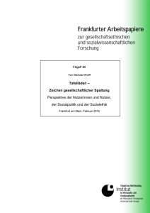 Tafelläden - Zeichen gesellschaftlicher Spaltung