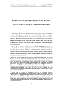 Embryonenschutz in Deutschland und den USA