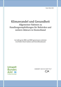 Klimawandel und Gesundheit - Aktionsprogramm Umwelt und