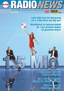 radio SAW baut den Vorsprung auf 1,5 Mio Hörer pro Tag aus
