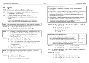 7.1 Algebra Beispiele - Gymnasium bei St. Anna