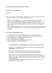 Gebrauchsinformation Mirtazelon 15 mg