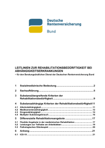 LEITLINIEN ZUR REHABILITATIONSBEDÜRFTIGKEIT BEI