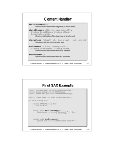 Content Handler First SAX Example
