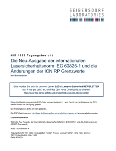 Die Neu-Ausgabe der internationalen Lasersicherheitsnorm IEC