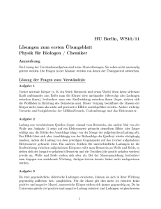 HU Berlin, WS10/11 Lösungen zum ersten Übungsblatt Physik für