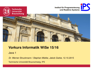 Vorkurs Informatik WiSe 15/16 - Java 1