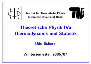 Thermodynamik und Statistik