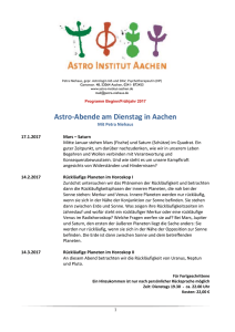 programm 1.2017 - ASTRO INSTITUT AACHEN