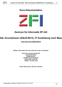 Kurs-Dokumentation Zentrum für Informatik ZFI AG SQL