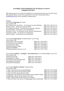 Vorschläge Geburtstagsbücher für die Klassen 3a und 4a Schuljahr