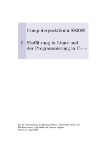 Computerpraktikum SS2009 I Einführung in Linux und der