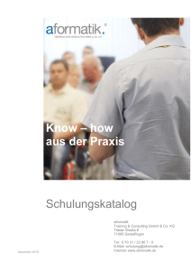 aformatik Schulungskatalog 2016