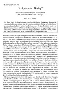 Denkpause im Dialog? - Münchener Theologische Zeitschrift