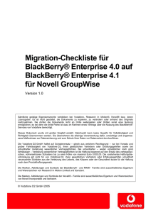 Migration-Checkliste für BlackBerry® Enterprise 4.0 auf BlackBerry